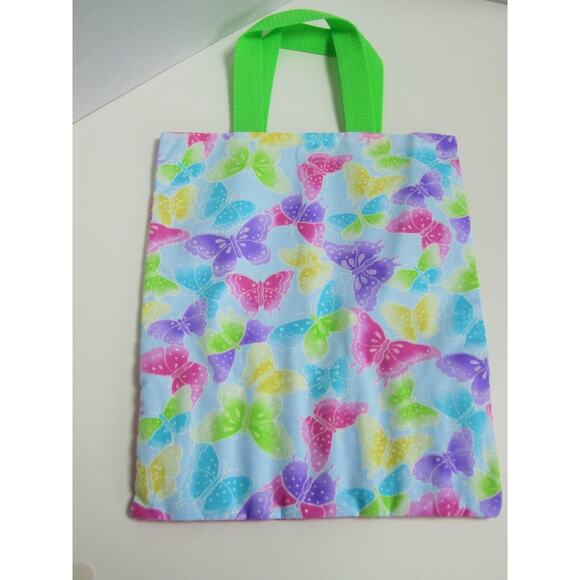 Blue butterfly crayon bag - holds 10 crayons, crayon tote, travel art bag - Picture 3 of 5
